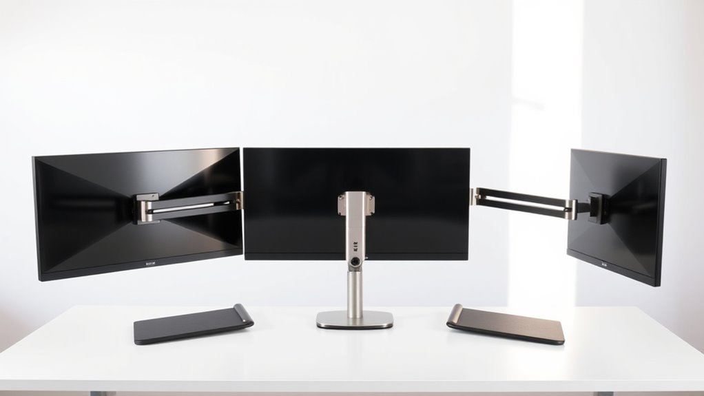 monitor arms with lap trays