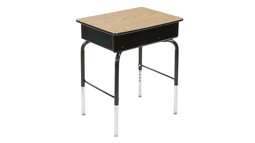 open front desk with storage