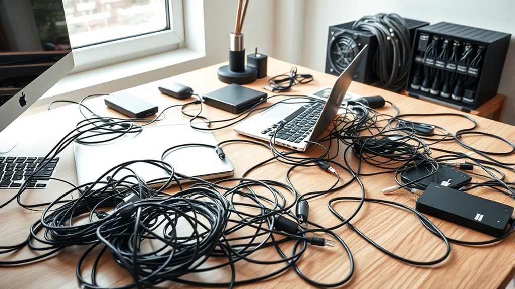 organize cables for productivity