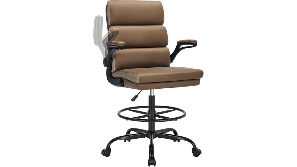 padded armchair with footrest