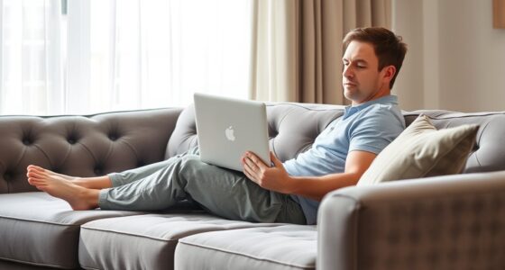 proper couch laptop posture