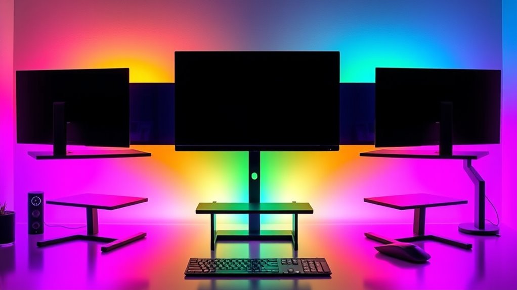rgb lit monitor risers