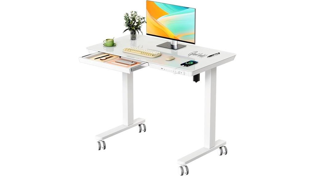 small glass desk