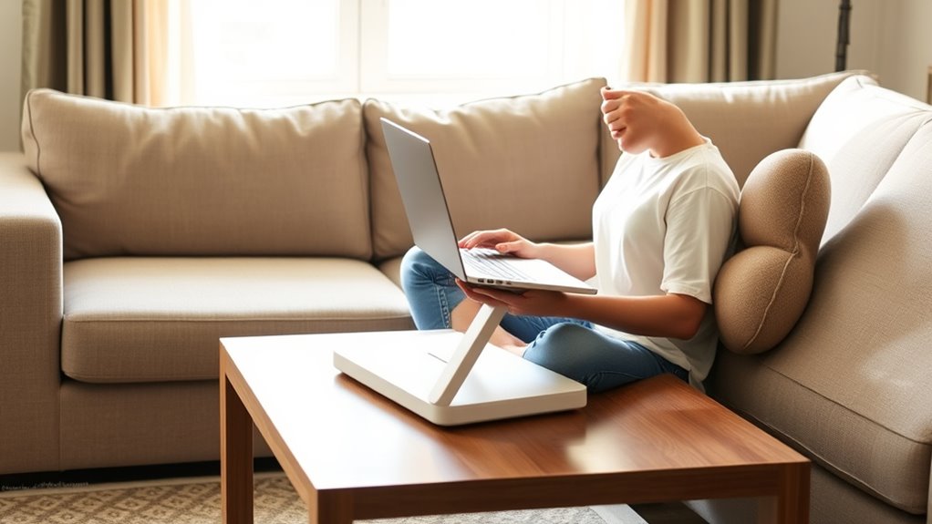 stable comfortable laptop placement