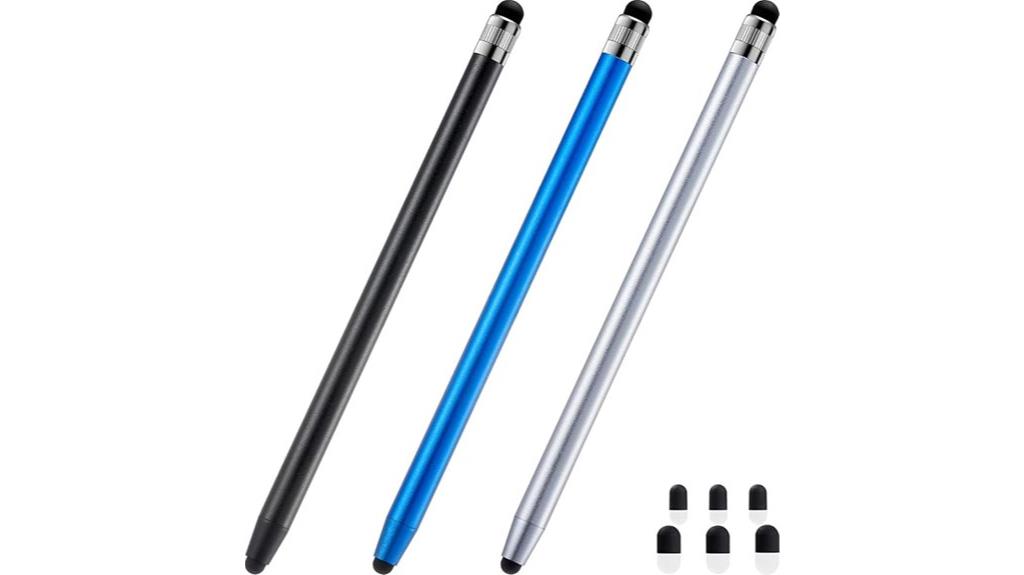 three pack touchscreen styluses