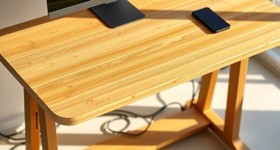 top bamboo desks with cables