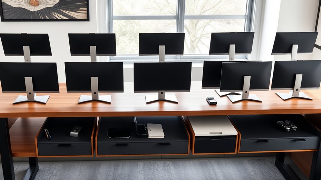 top storage monitor risers