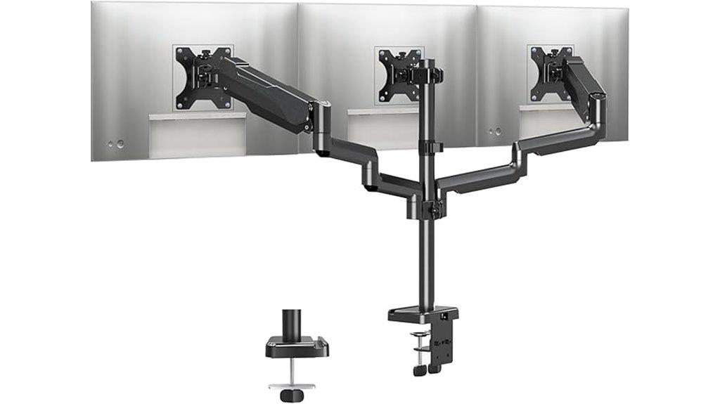 triple monitor mount stand