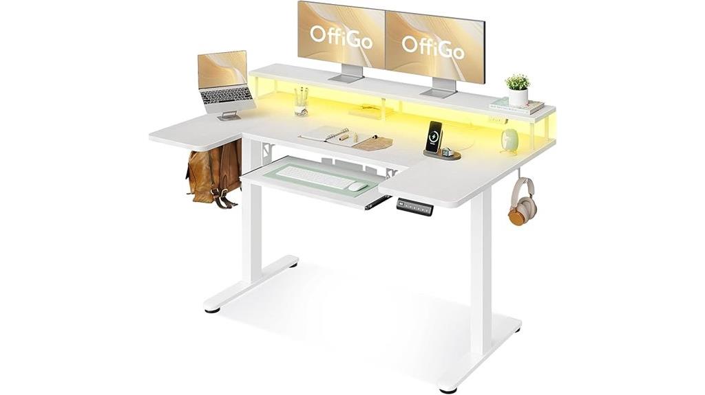 u shaped ergonomic desk