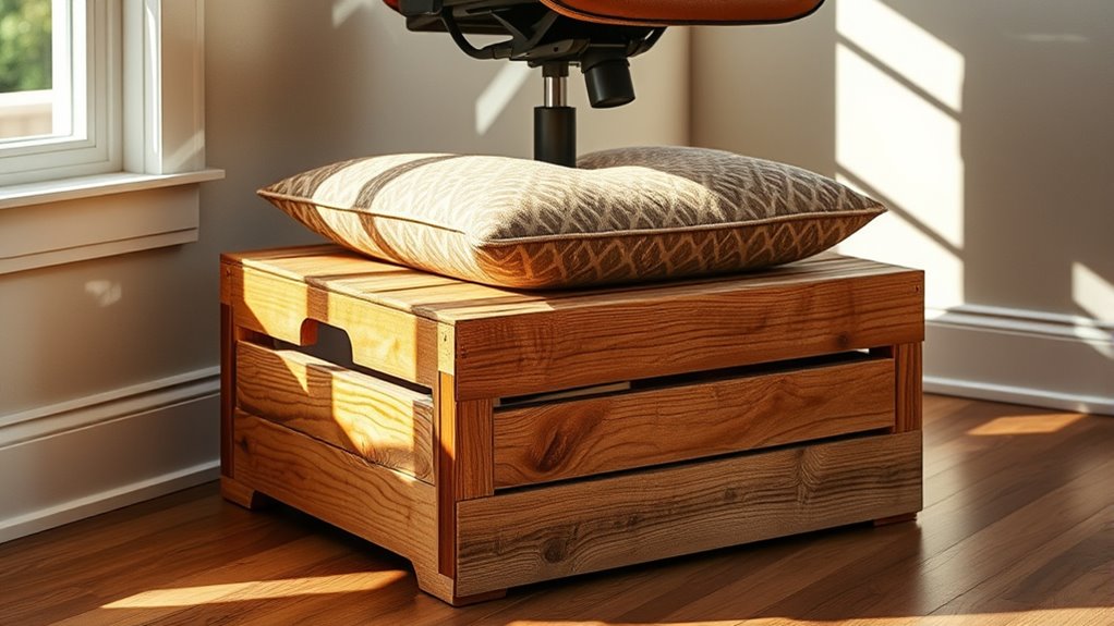 upholstered stable rustic footrest