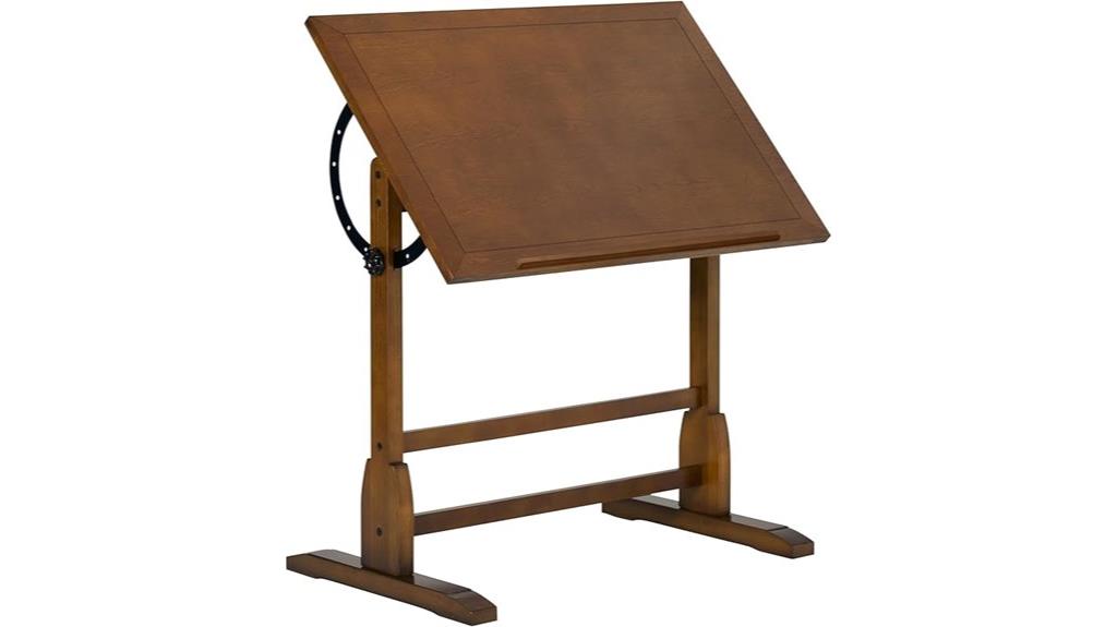 vintage rustic oak drafting table