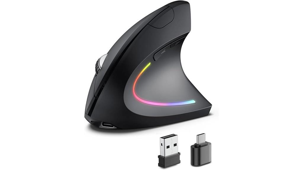 wireless black ergonomic mouse
