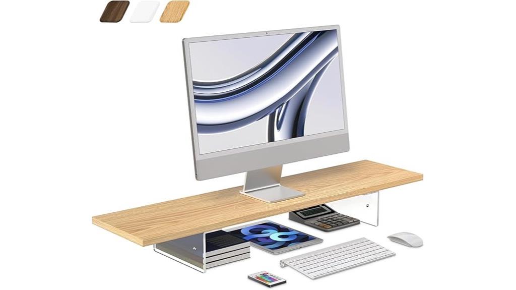 wood led monitor riser