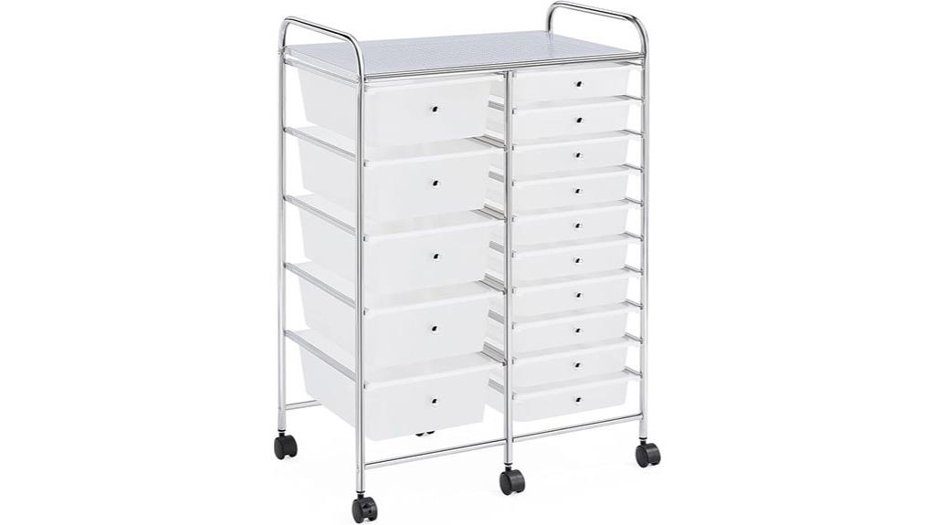 15 drawer rolling cart