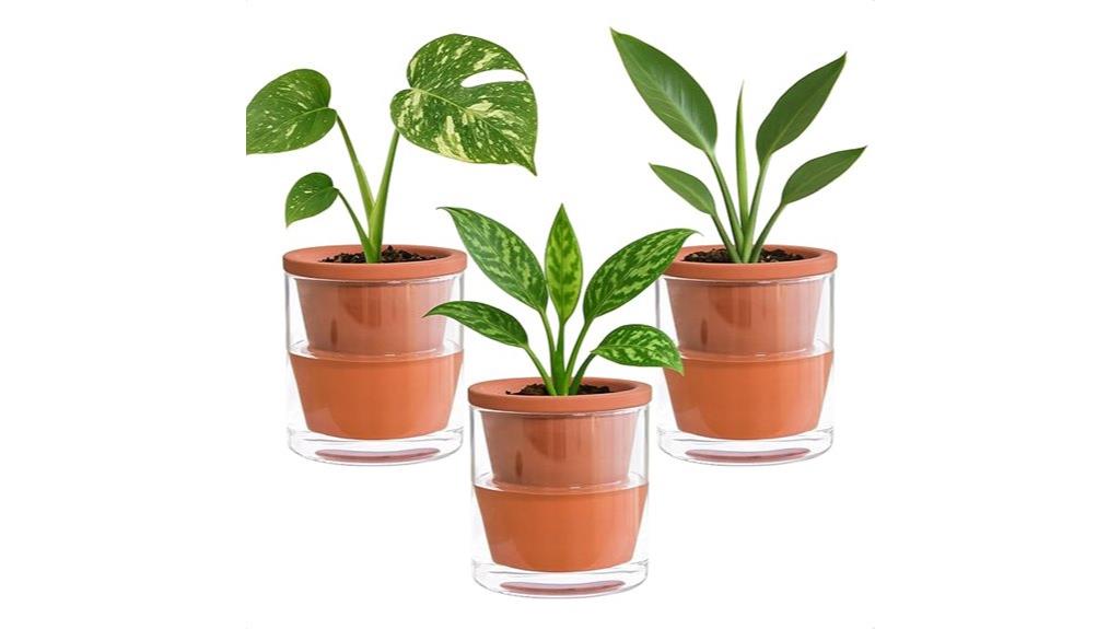 4 inch self watering plant pots
