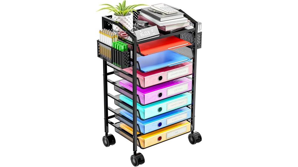 8 tier rolling file cart
