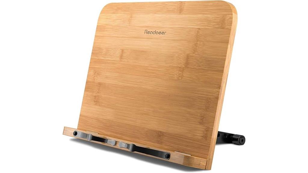adjustable bamboo book stand