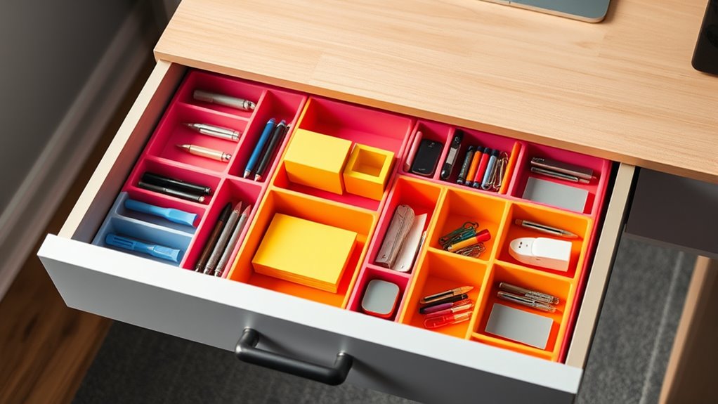 adjustable desk organizer compartments