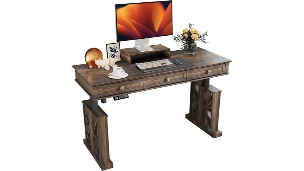 adjustable desk with storage