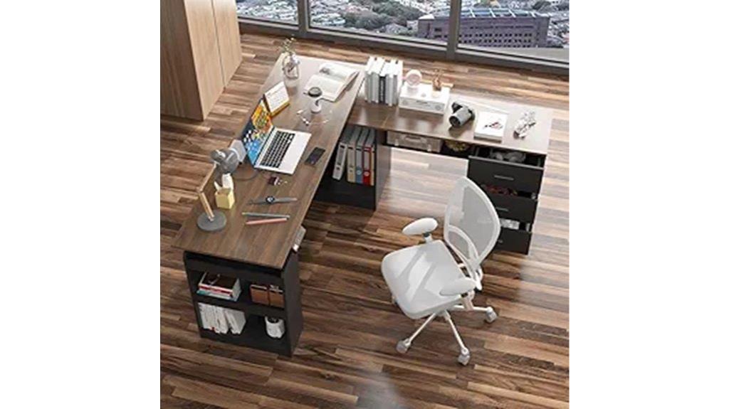 adjustable desk with storage