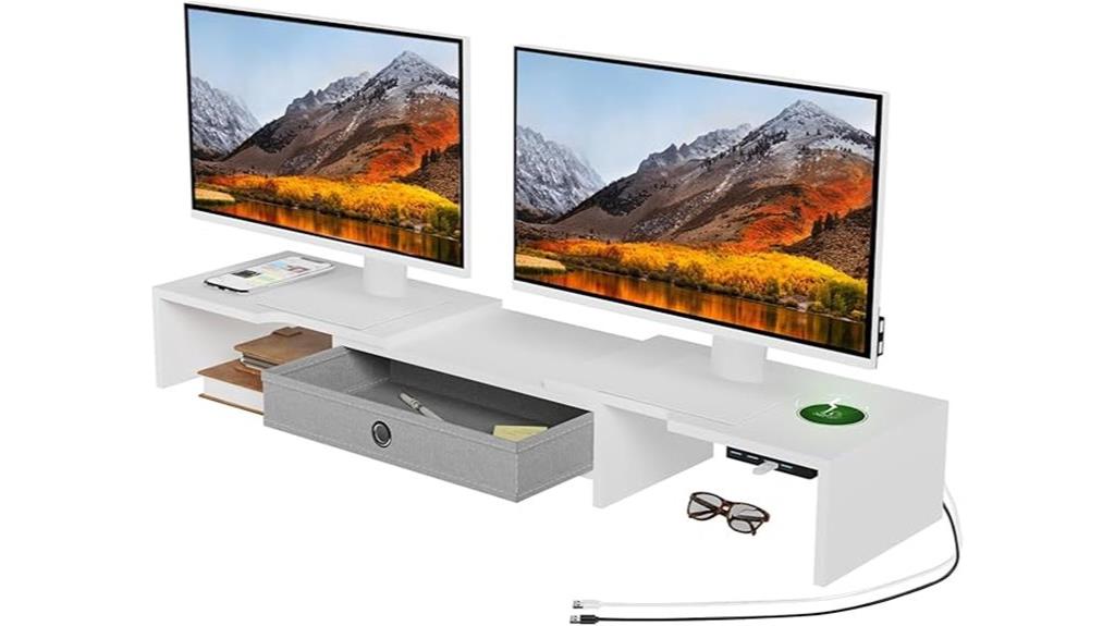 adjustable dual monitor stand