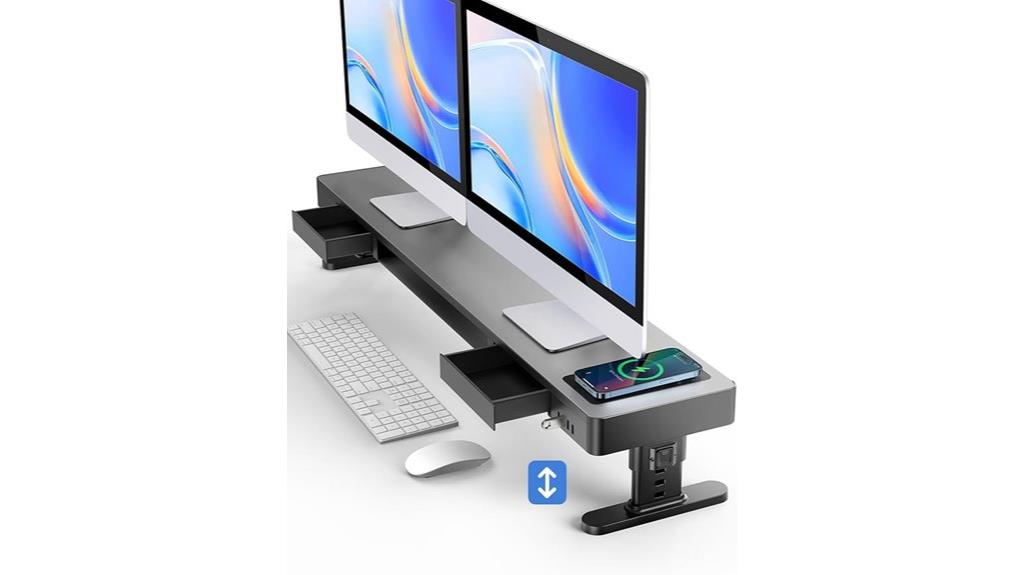 adjustable dual monitor stand