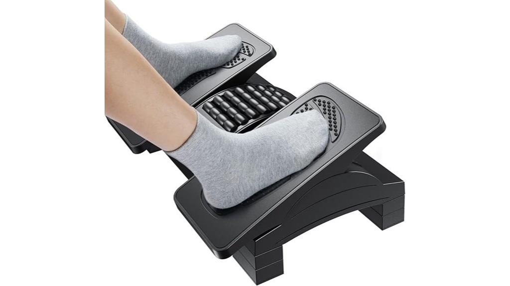 adjustable ergonomic footrest with massage