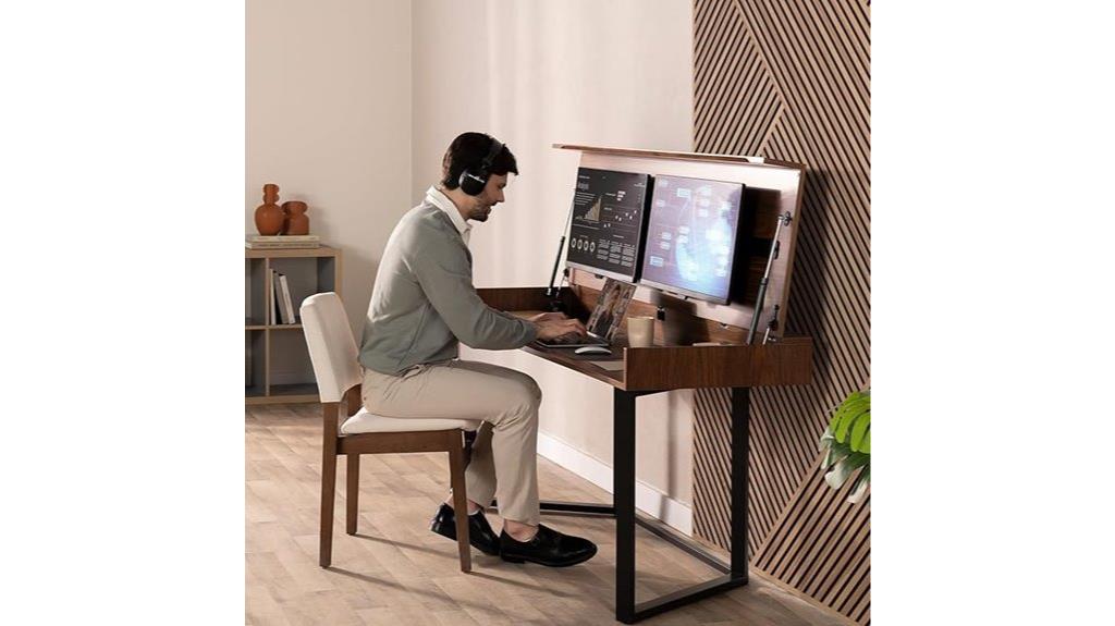 adjustable foldable desk with storage