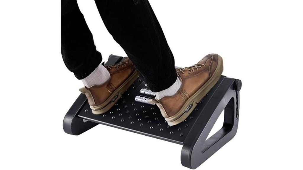 adjustable footrest with roller