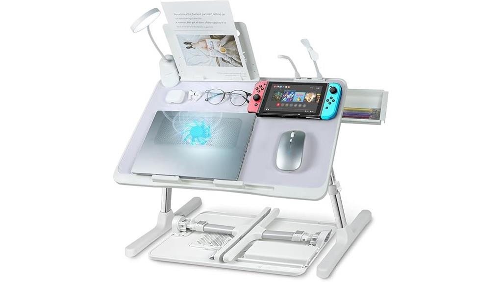 adjustable grey cooling lap desk