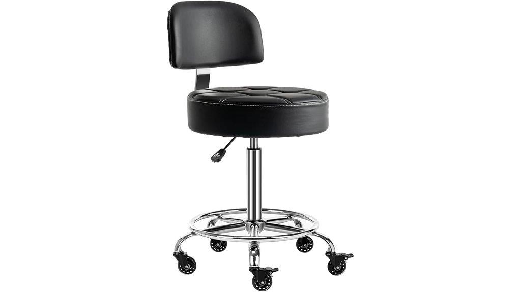 adjustable lockable rolling stool