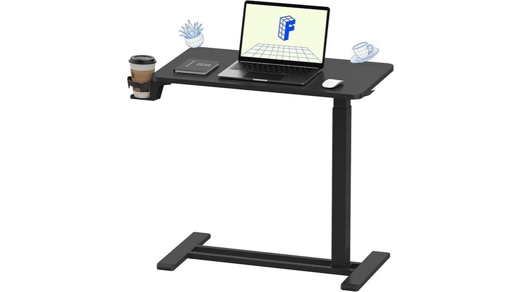 adjustable overbed bedside table