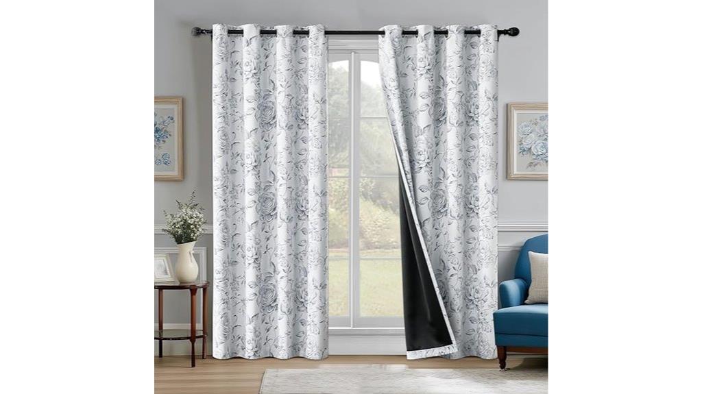 blackout floral curtains 96