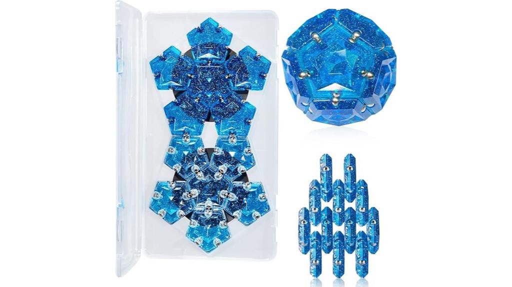 blue holographic glitter magnets