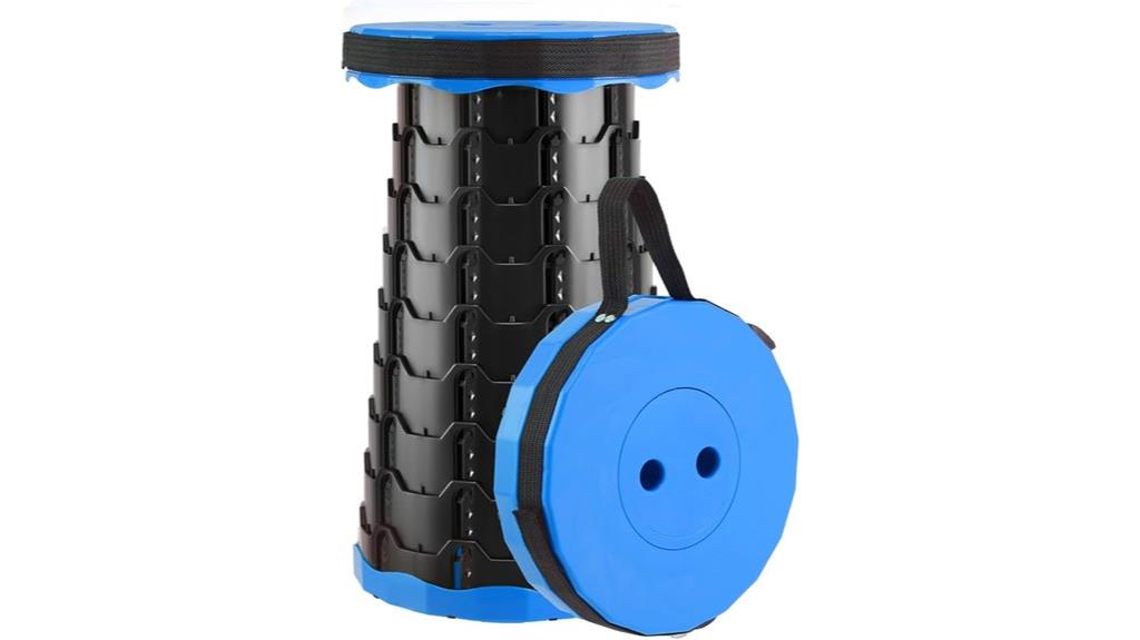blue portable collapsible stool