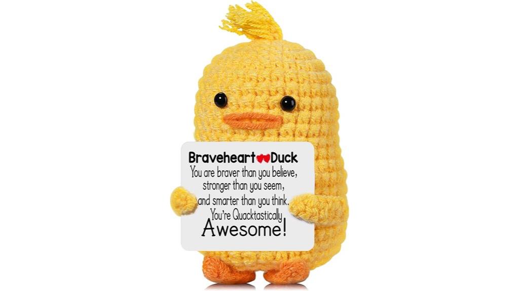 comforting crochet duck toy