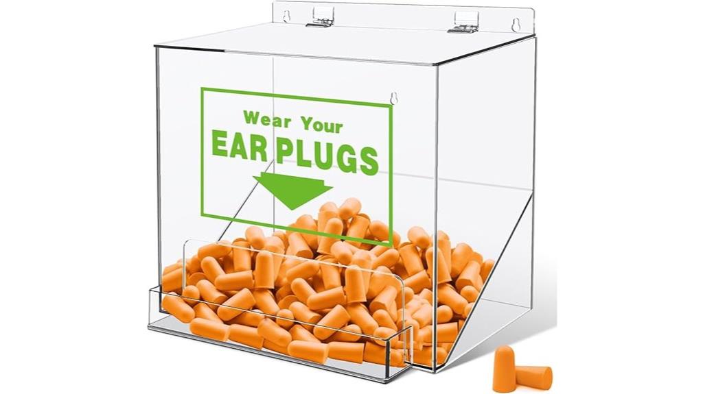 compact acrylic ear plug dispenser