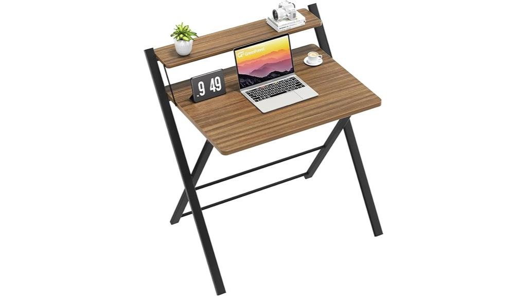 compact green folding desk