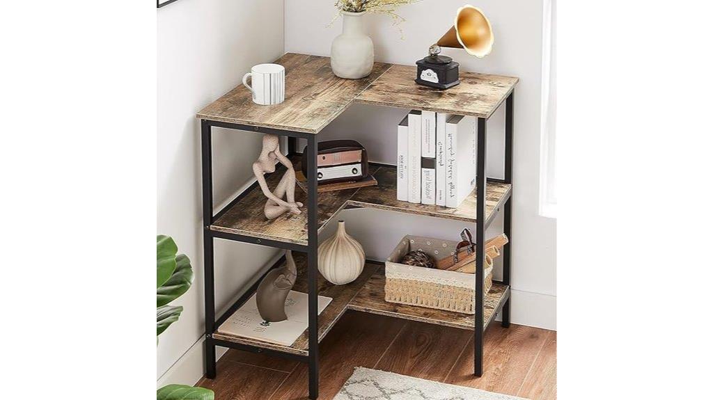 corner storage with three tiers