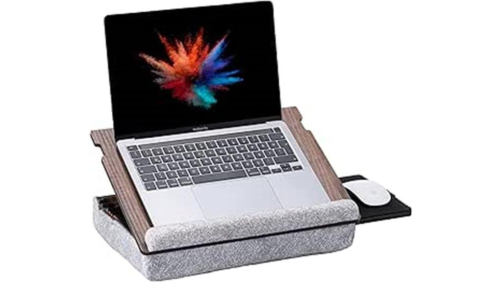 cushioned adjustable bed desk