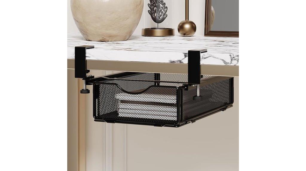 desk drawer storage clamp