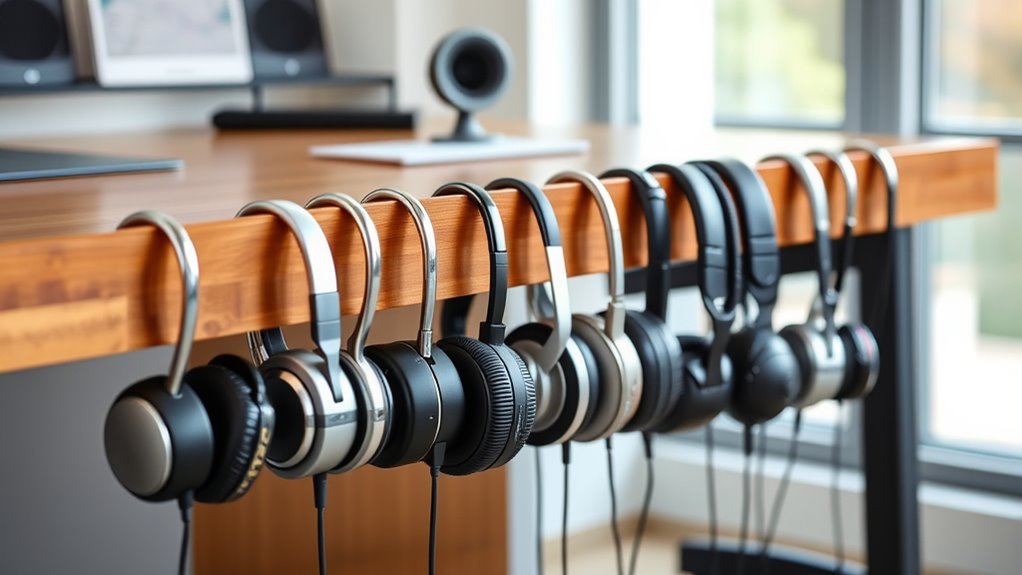 desk mounted headphone hooks