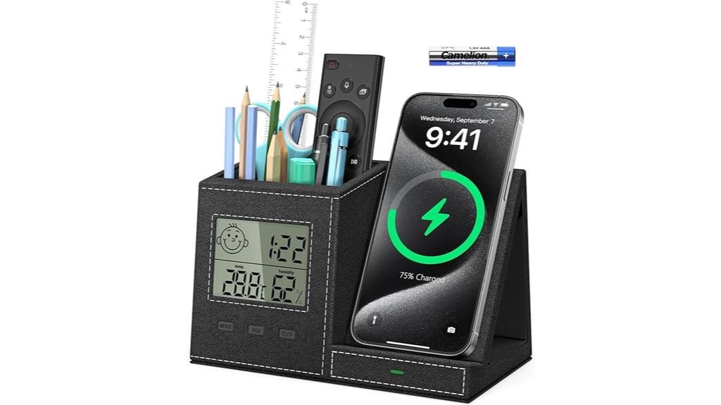 desk pen holder with charger