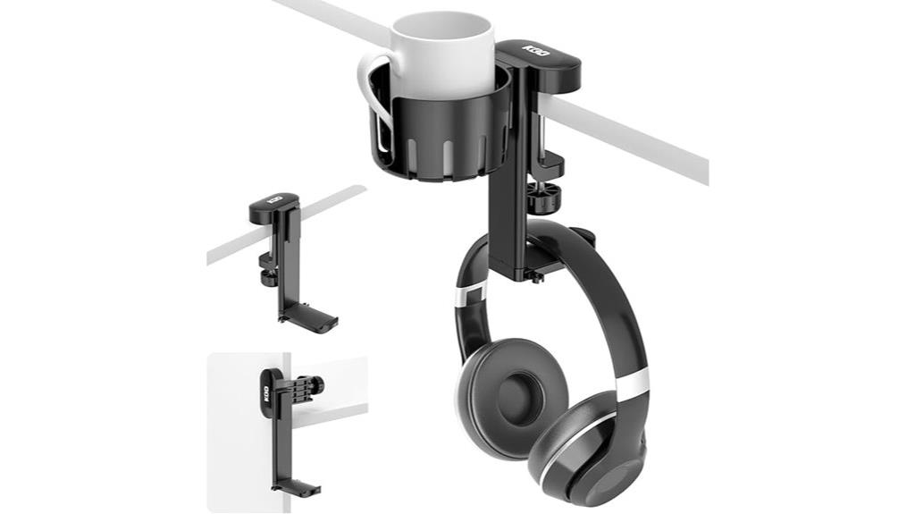 dual headphone and cup holder