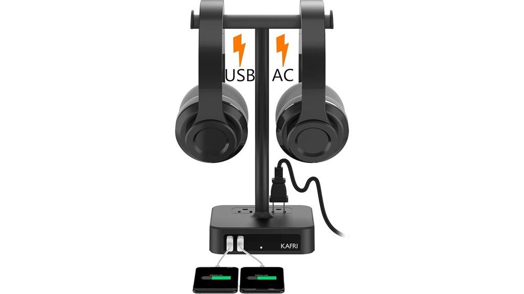 dual headphone stand with usb