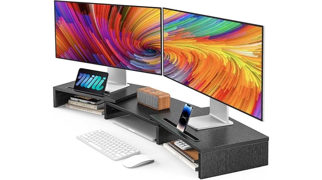 dual monitor riser stand