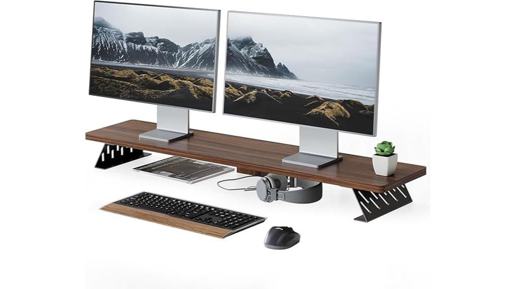 dual monitor riser stand