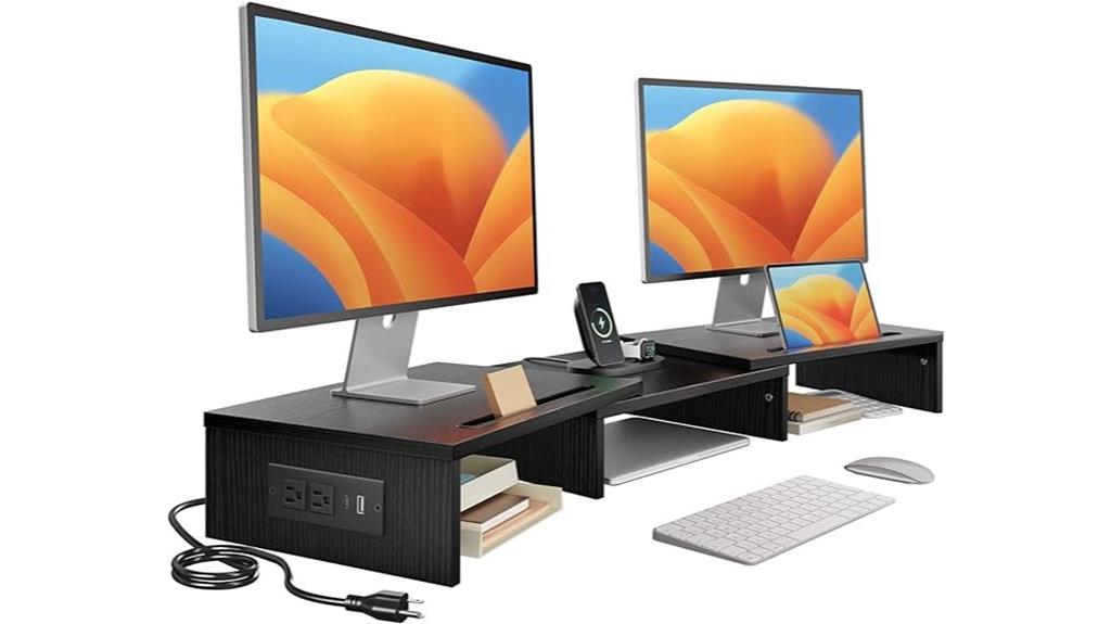 dual monitor stand with usb