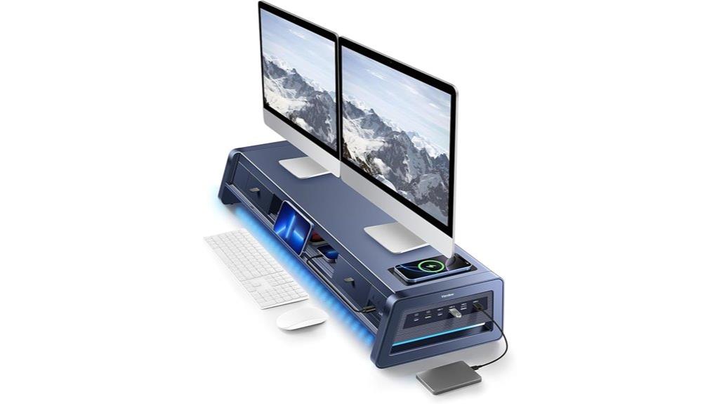 dual monitor stand with usb