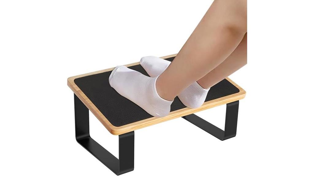 ergonomic wooden metal footrest